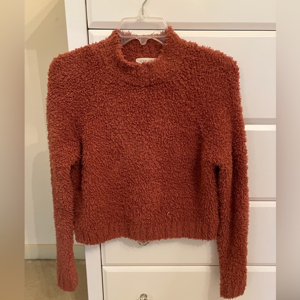 Vintage Forever 21 Rust Fuzzy Turtleneck Sweater